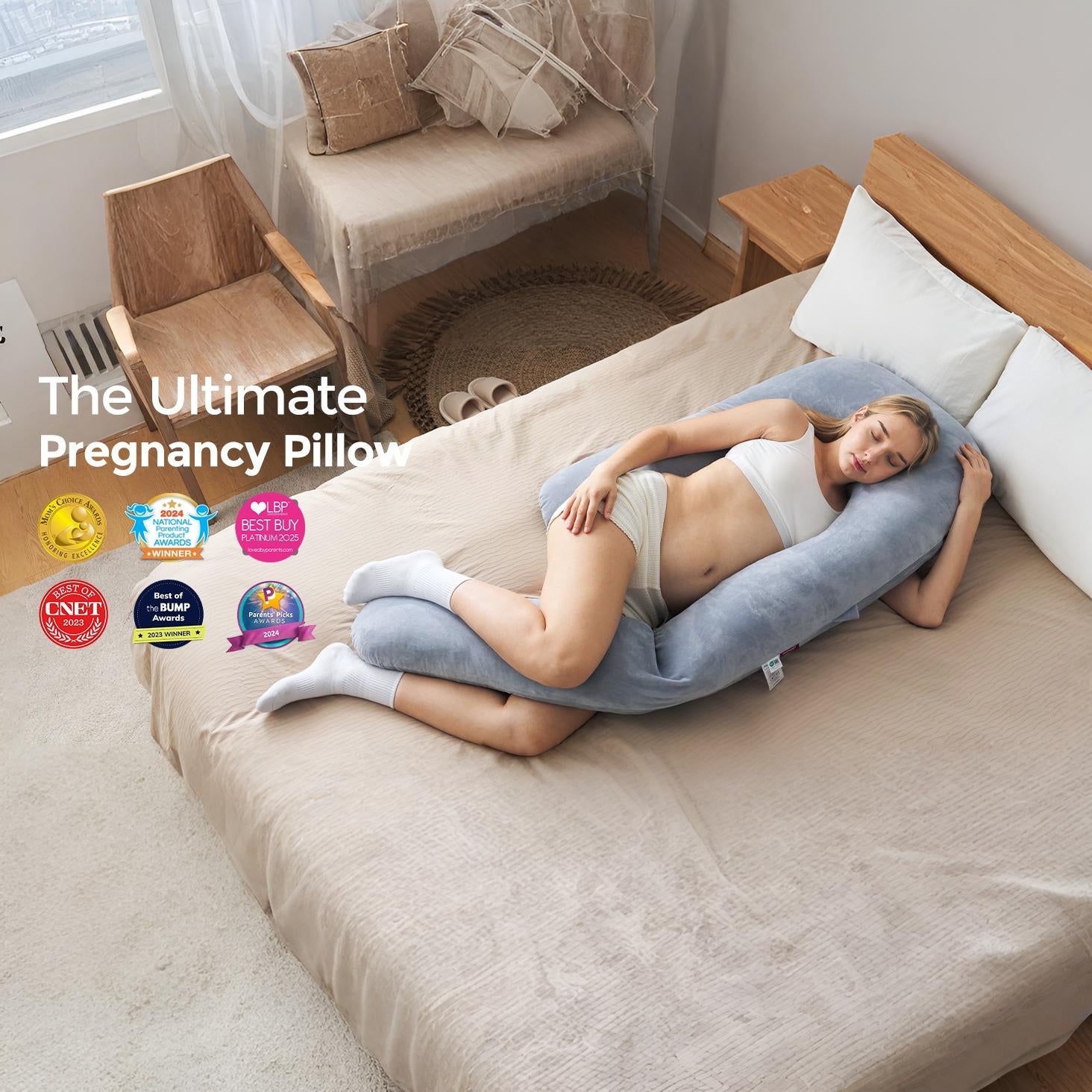 Pregnancy Pillow for Sleeping, C+U Shaped Full Body Maternity