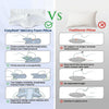 CozyRest Memory Foam Pillow vs Traditional Pillow. CozyRest: center position holds the head to reduce head pressure; fits the cervical curve perfectly; two heights available (3.9 and 4.6 inch) in breathable memory foam; ergonomic design reduces arm and shoulder pressure. Traditional pillow: no support or shape, increases head pressure; does not fit the cervical curve, causing neck pain; no adjustable height; nowhere to place arms